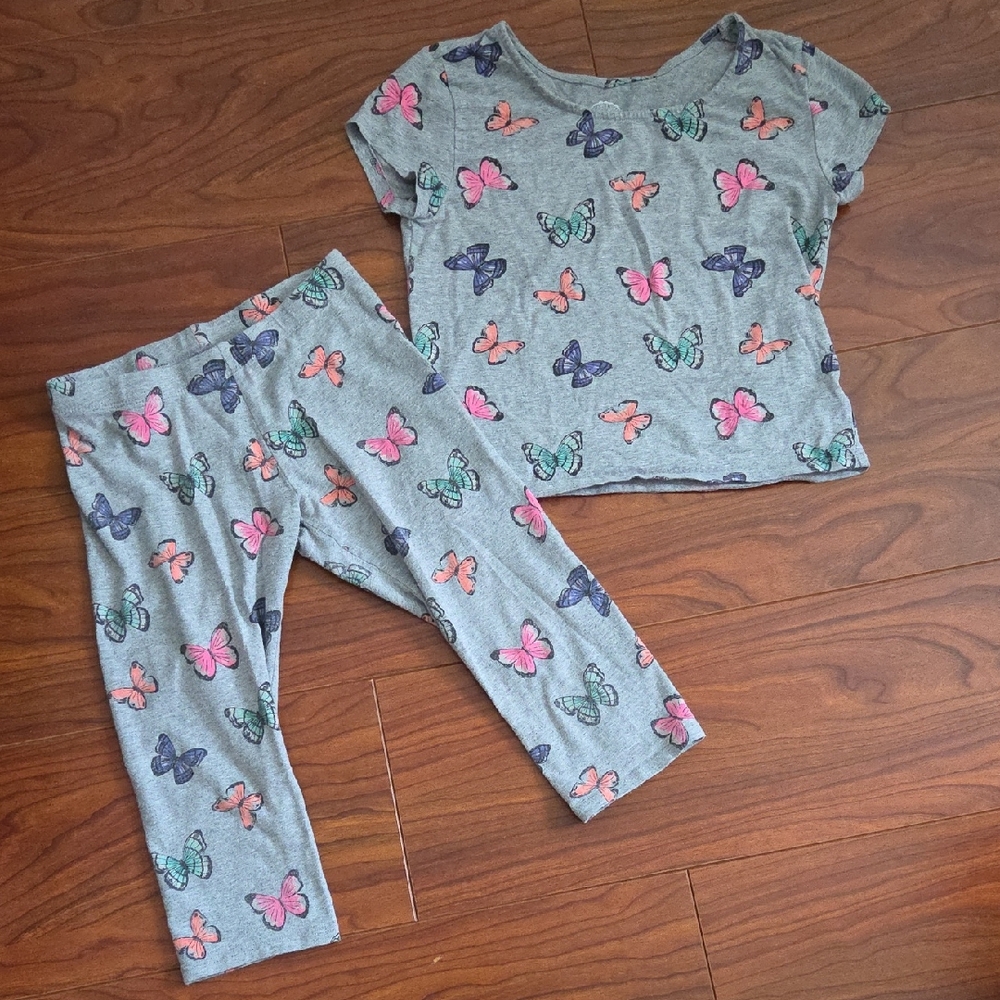 SO Kids Butterfly Summer Set - Gray and Pink